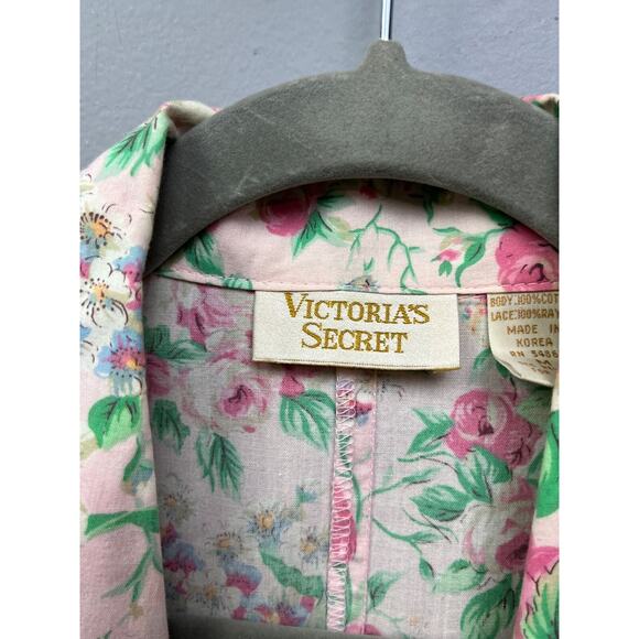 Vintage Victorias Secret Top‎ Womens Medium short sleeve button front Gold Label - Picture 3 of 6